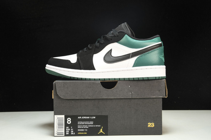 Jordan 1 Low White Black Mystic Green  553558-113
