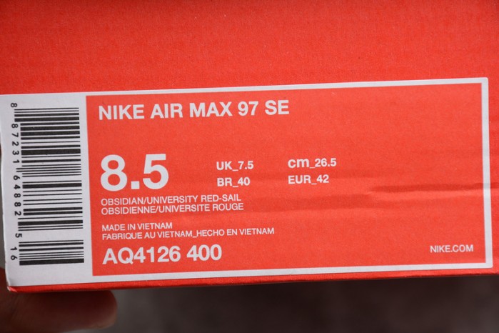 Nike mens  Air Max 97 SE "Pull Tab"  AQ4126-400