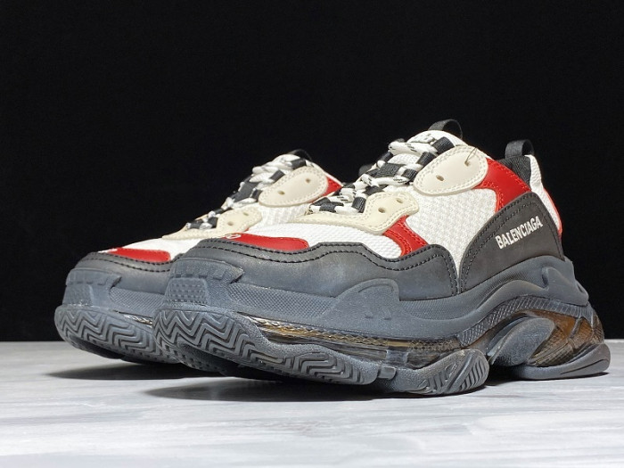 BL TRIPLE S TRAINERS CLEAR SOLE BLACK /BROWN/ RED 541624  W09O1 9000