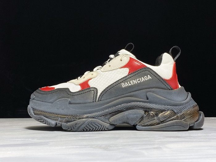 BL TRIPLE S TRAINERS CLEAR SOLE BLACK /BROWN/ RED 541624  W09O1 9000