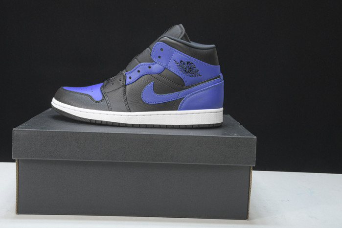 Jordan 1 Mid Hyper Royal Tumbled Leathe  554724-077
