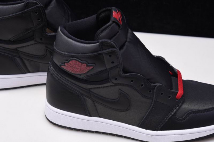 Jordan 1 Retro High Black Satin Gym Red - 555088-060