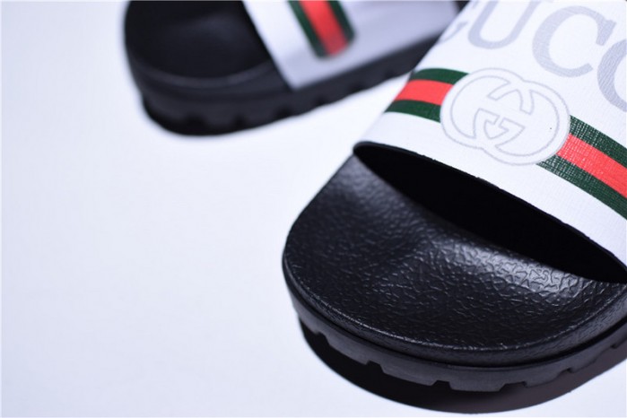 GC Leather SLIDE SANDAL black WITH GG LOGO mens