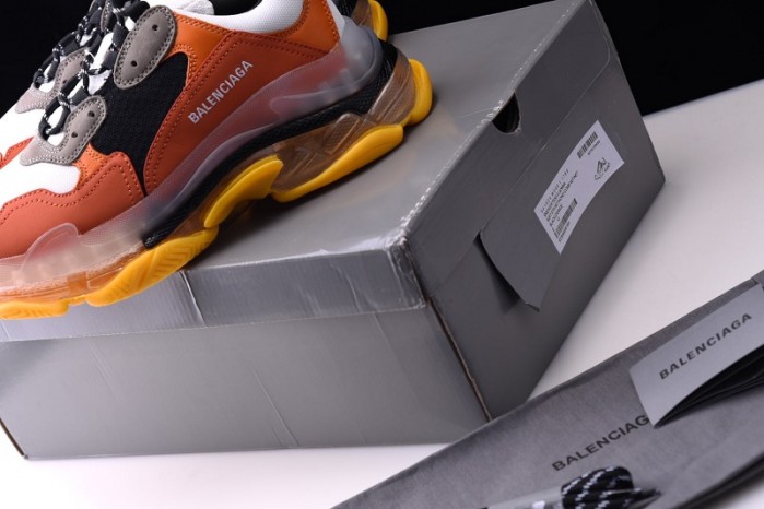 BL TRIPLE S TRAINERS CLEAR SOLE ORANGE BLACK 541624 W09E1 1766